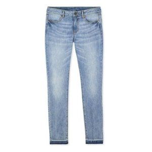 NWT Mid Rise Skinny Jeans Stretch Raw Hem 8